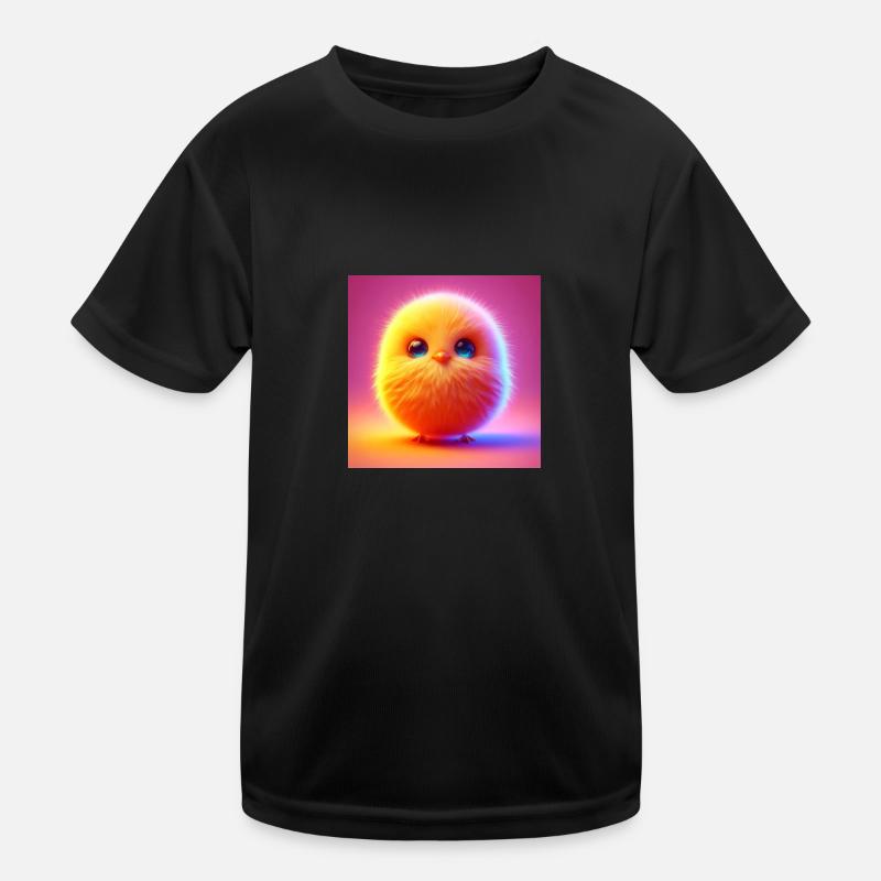 Fluffy 3d chick in pastel hyperrealism Kids Functional T-Shirt
