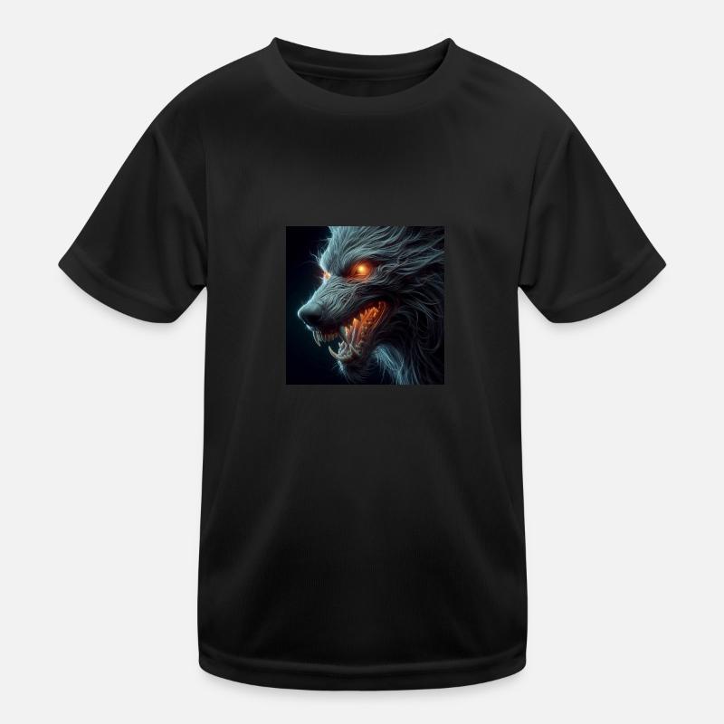 Wolf unheimlich gefährlich Hyperrealismus 3 D Kinder Funktions-T-Shirt