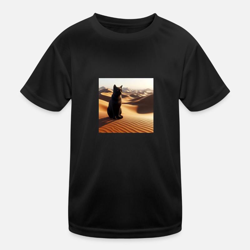 Eine echte Katze in der Wüste 3 Kinder Funktions-T-Shirt