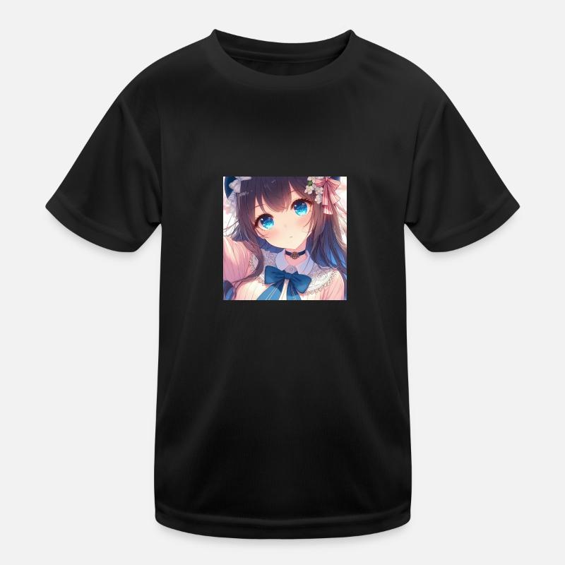 Anime Blue Eyes Kids Functional T-Shirt