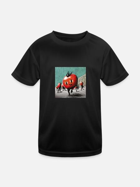 March of tomatoes - Kids Functional T-Shirt - black