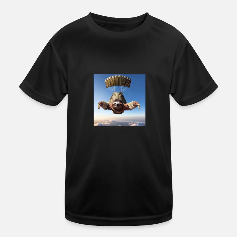 Faultier Wanderer Fallschirmspringer Kinder Funktions-T-Shirt