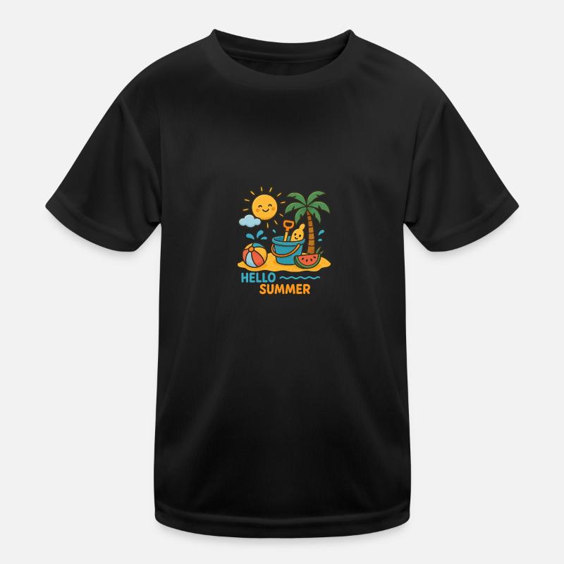 Hello Summer - off to the beach Kids Functional T-Shirt