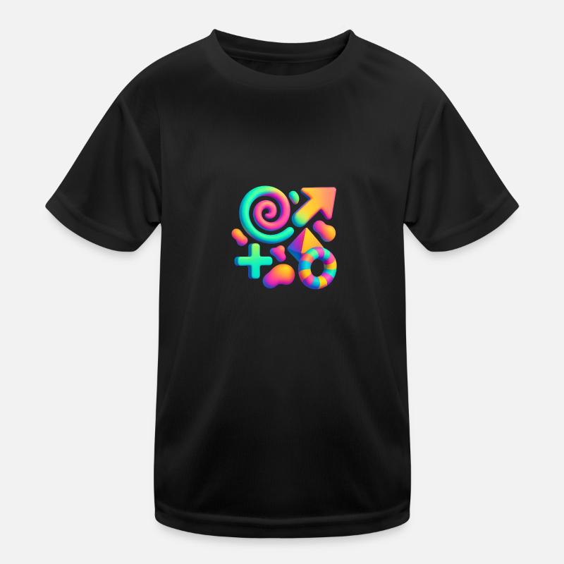 Neon Dreams – Explosion de formes abstraites en 3D T-shirt sport Enfant