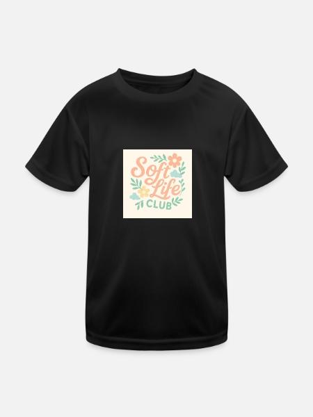 Soft Life Club - Kids Functional T-Shirt - black - Front