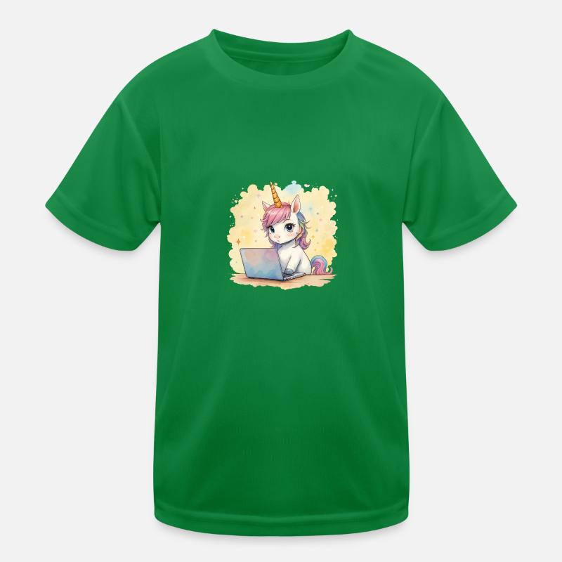 programmierendes Einhorn Kinder Funktions-T-Shirt