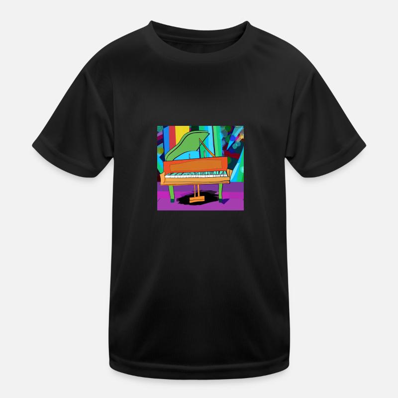 Piano vor Regenbogen Kinder Funktions-T-Shirt