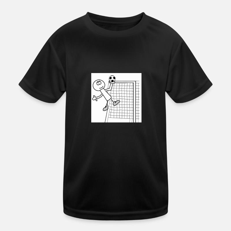Fussballcomic - Kinder Funktions-T-Shirt - Schwarz