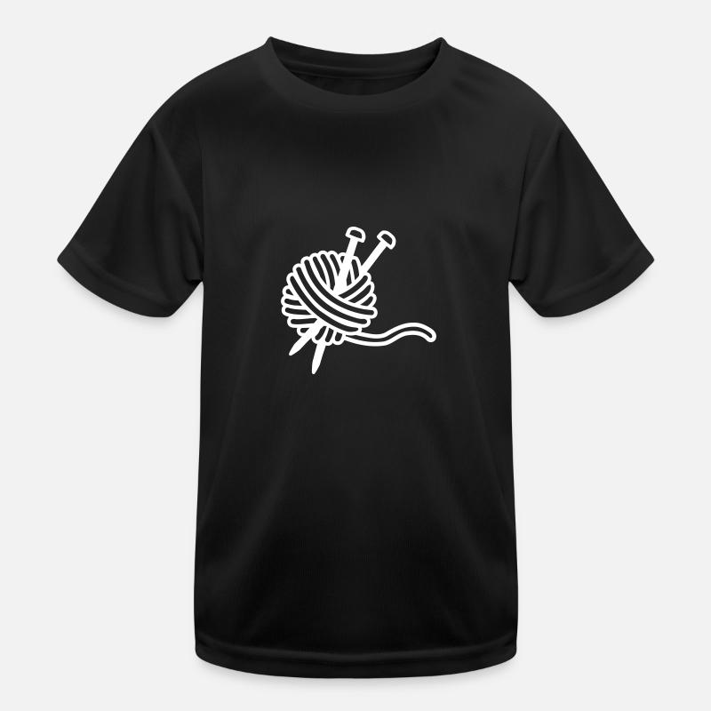 Stricken - Kinder Funktions-T-Shirt - Schwarz