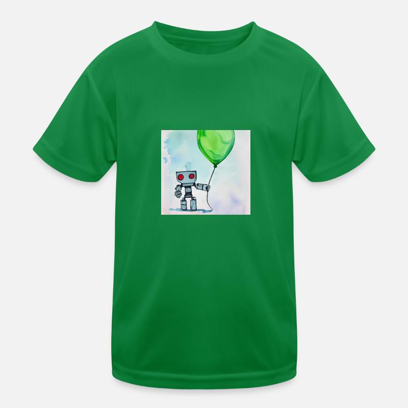 Roboter mit Ballon Kinder Funktions-T-Shirt
