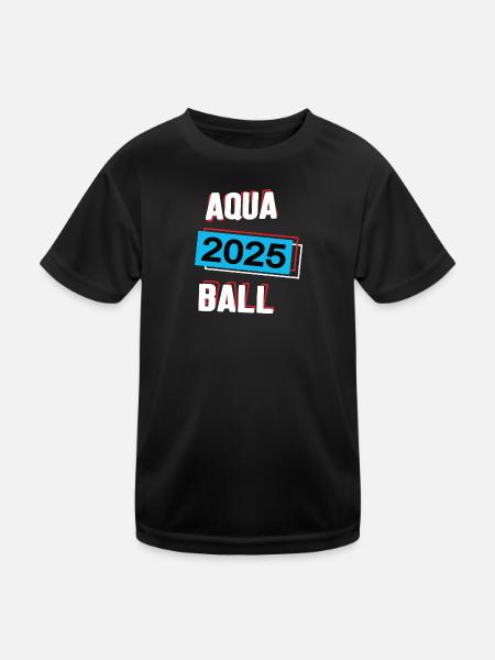 Aquaball 2025 Aquaballer Aquaballspieler Spieler - Kinder Funktions-T-Shirt - Schwarz - Vorne