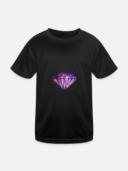 Diamant Diamant - Kinder Funktions-T-Shirt - Schwarz - Vorne