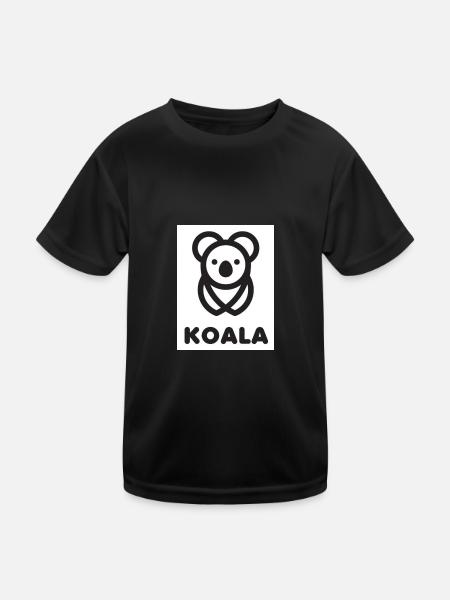 Koala, Bear, Nature, Climate, Protection, Australia, Organic - Kids Functional T-Shirt - black - Front
