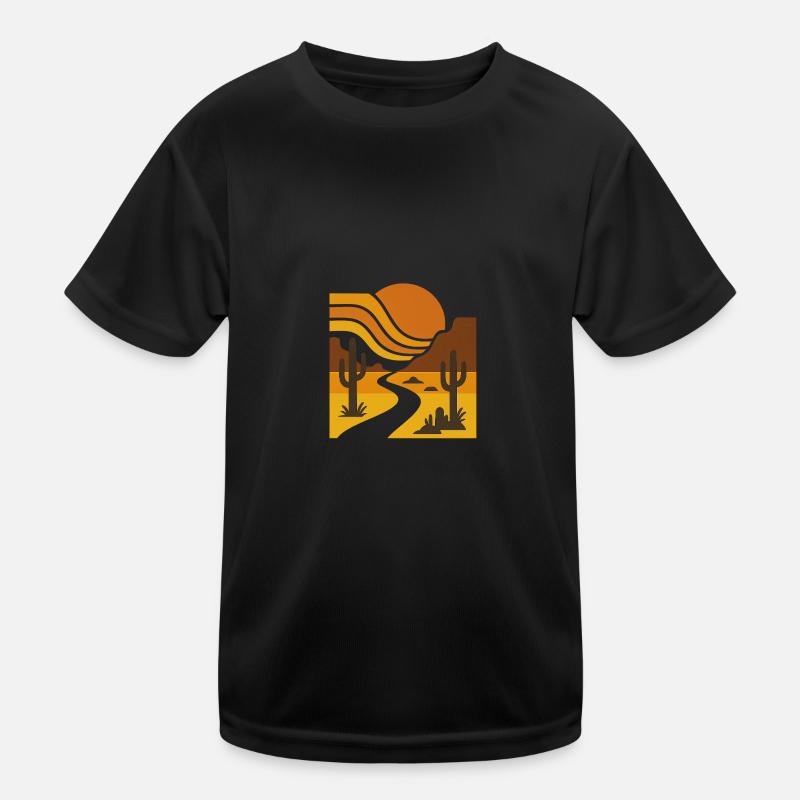 Golden Horizon – Retro Glow Kinder Funktions-T-Shirt