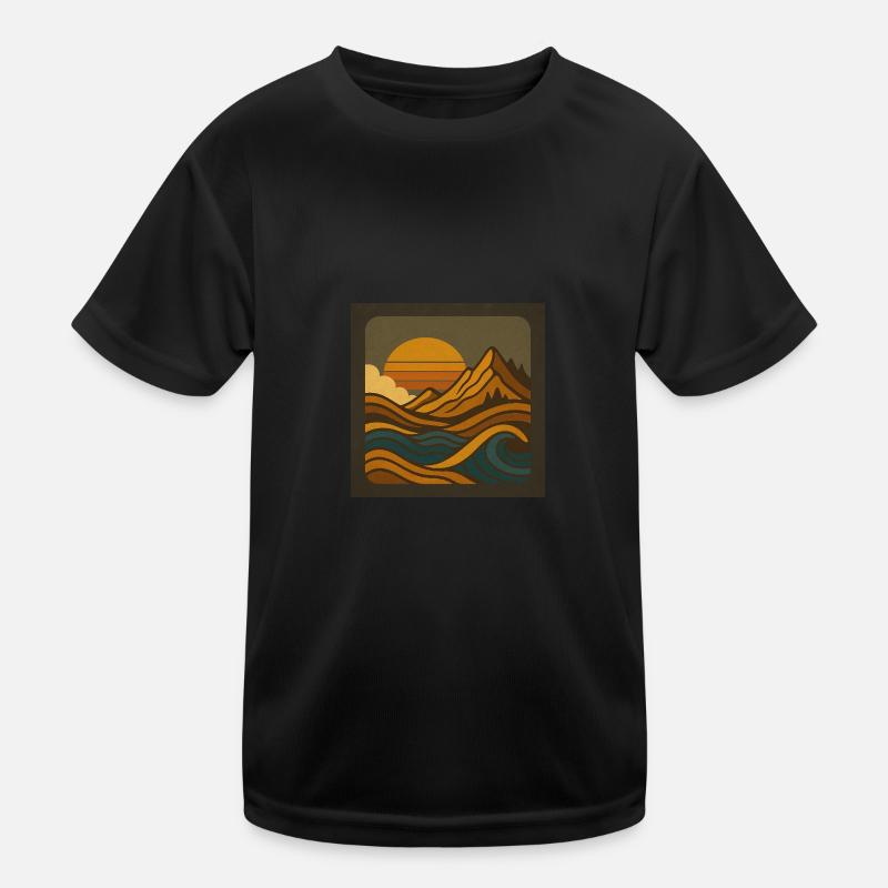 Liberté dorée dans les montagnes rétro T-shirt sport Enfant