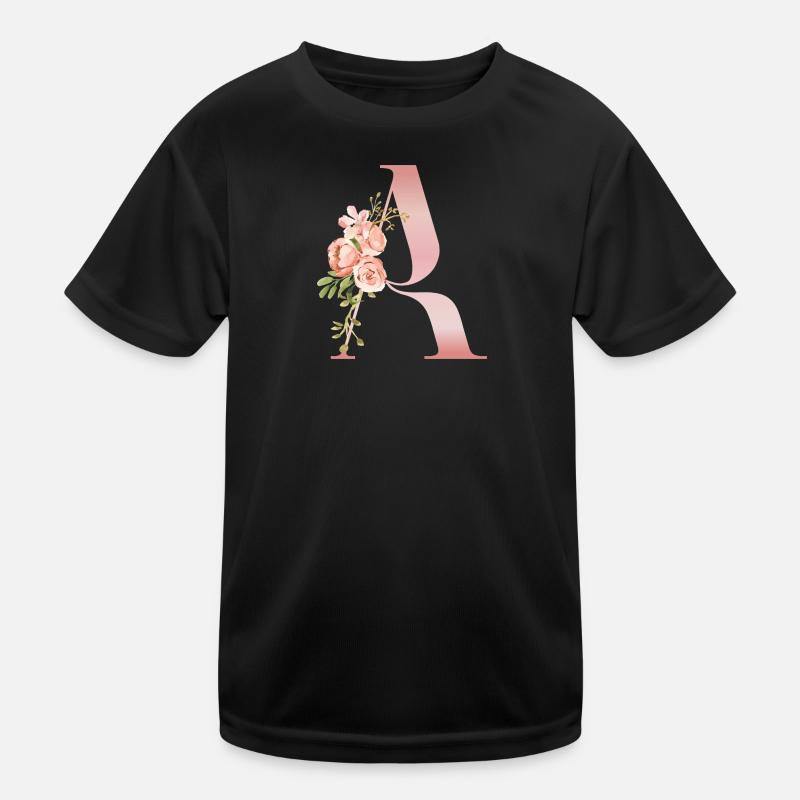 Monogramm Ein Pastellblume Kinder Funktions-T-Shirt