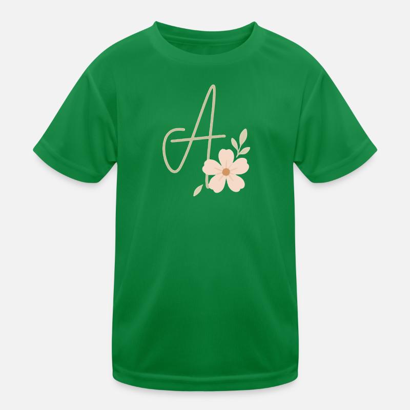 Monogramm Eine Blüte Kinder Funktions-T-Shirt