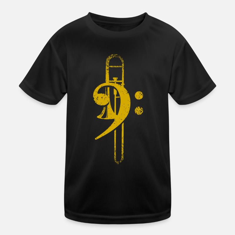 Trombone, clef, tromboniste, clef basse T-shirt sport Enfant
