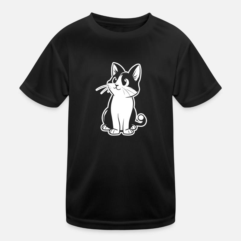 Katzendame Katzenfreund Katzengesicht Kinder Funktions-T-Shirt