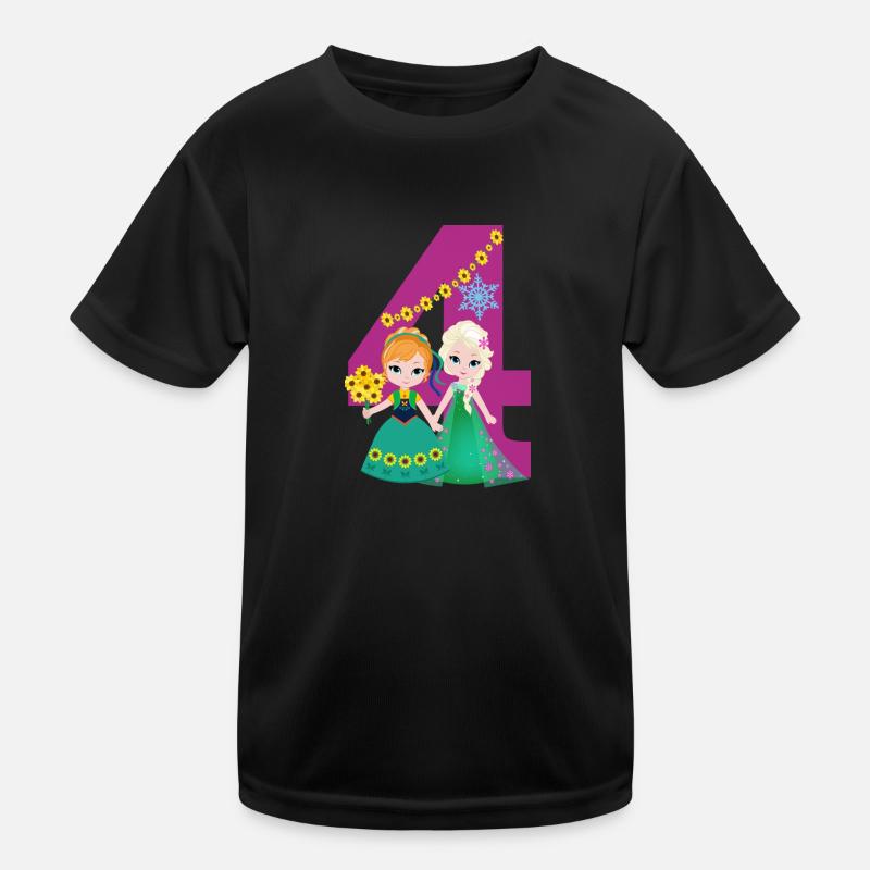 Geburtstag Zahl 4 Eiskönigin Elsa Mädchen Kinder Funktions-T-Shirt