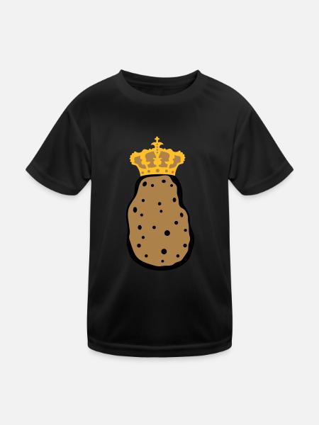 krone koenig koenigin prinzessin prinz herrscher k - Kinder Funktions-T-Shirt - Schwarz - Vorne