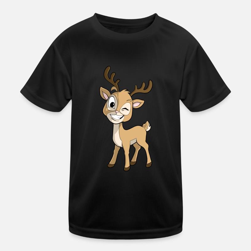 Roe Deer Red Deer Reindeer Kids Functional T-Shirt