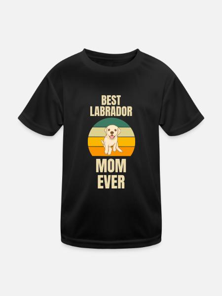 Beste Labrador Mama Muttertag Hunde Retro Labrador - Kinder Funktions-T-Shirt - Schwarz - Vorne
