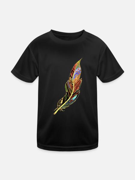 Feather - Kids Functional T-Shirt - black - Front