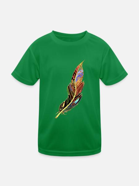 Feather - Kids Functional T-Shirt - kelly green - Front