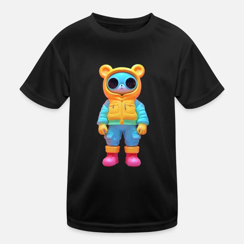 Mouse 3D - Kids Functional T-Shirt - black