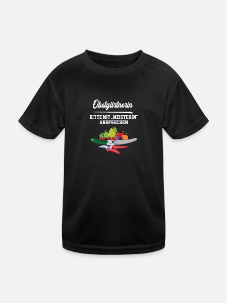 Obstgärtnerin Meisterin Obstgärtnermeisterin - Kinder Funktions-T-Shirt - Schwarz - Vorne
