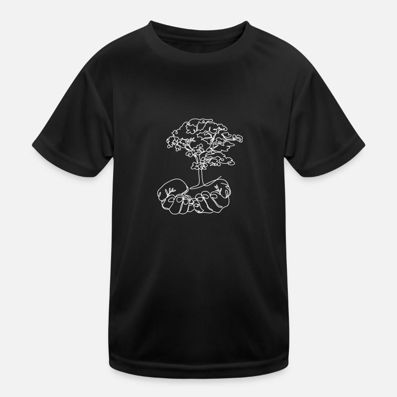 Hands Climate Protection Tree - Kids Functional T-Shirt - black