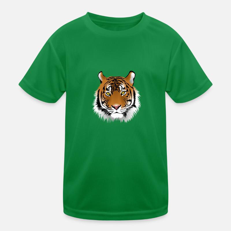 Tiger Kopf Kinder Funktions-T-Shirt