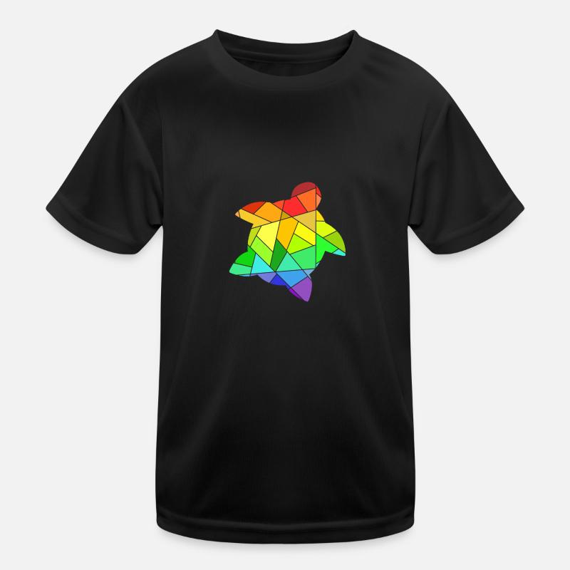 Rainbow Geometric Figures Turtle Kids Functional T-Shirt
