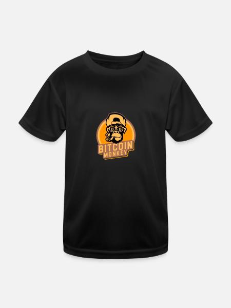 bitcoin monkey - Kinder Funktions-T-Shirt - Schwarz
