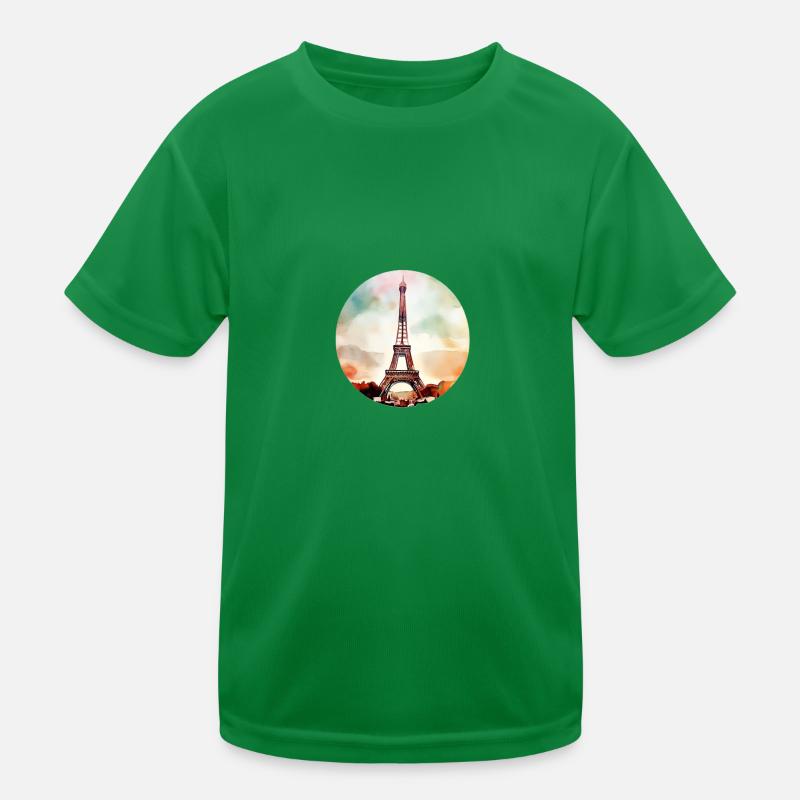 Eiffel Tower Kids Functional T-Shirt