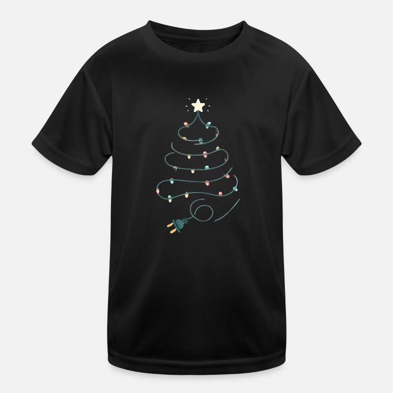 Weihnachtsbaum Lichterketten Design Kinder Funktions-T-Shirt