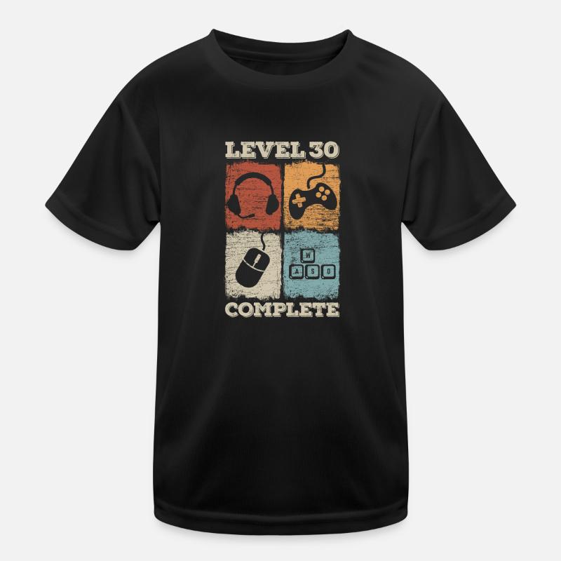 30. Geburtstag Level Complete Gaming Kinder Funktions-T-Shirt