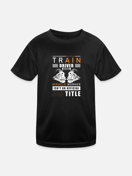 Conducteur de train de chemin de fer Train Leading - T-shirt sport Enfant - noir - Devant