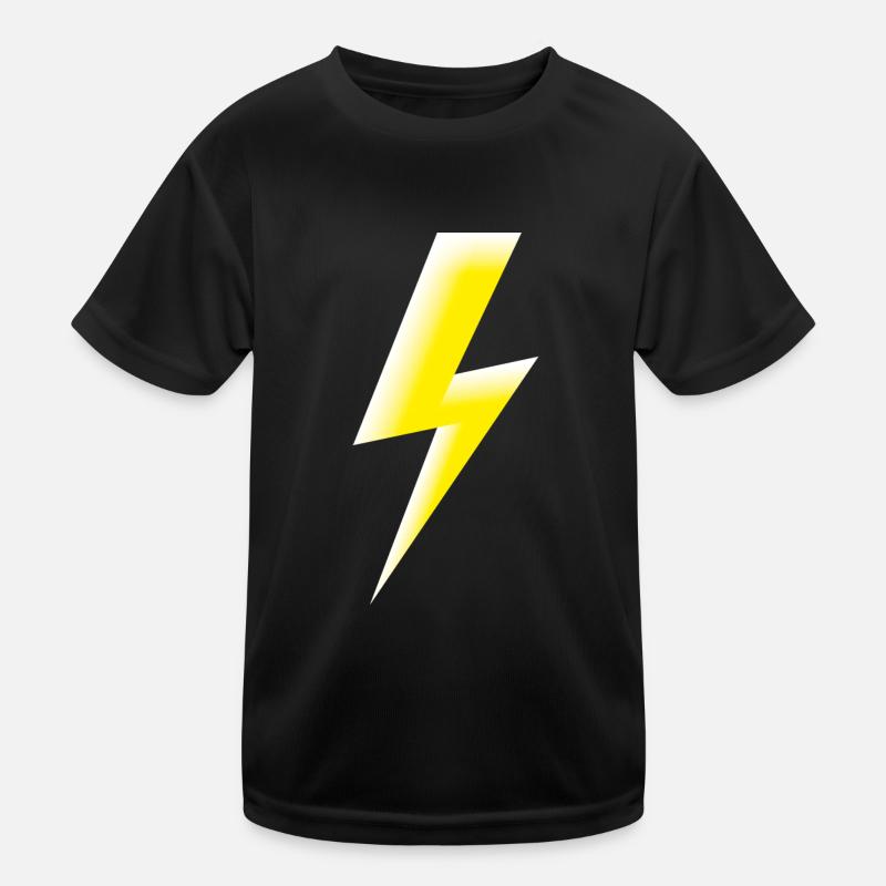Smiley Flash - Kinder Funktions-T-Shirt - Schwarz