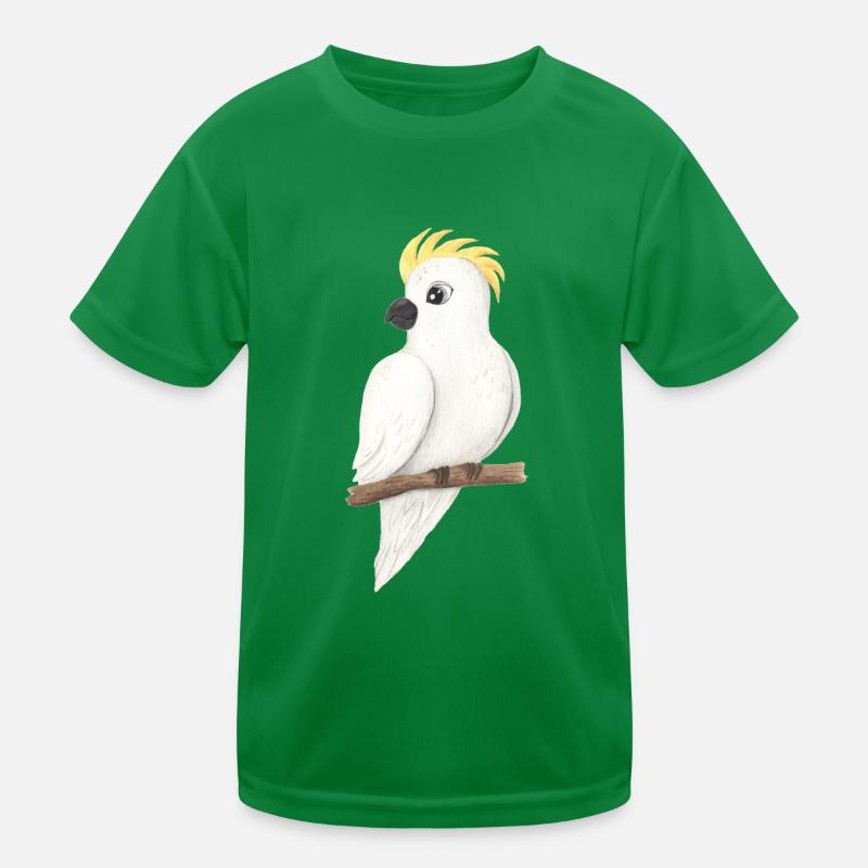 Mignon Cacatoès Bébé Perroquet Volière Volière Cage à Oiseaux T-shirt sport Enfant