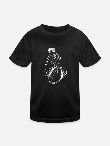 Surfer Wave Water Sports Surfing Surfers - Kids Functional T-Shirt - black - Front
