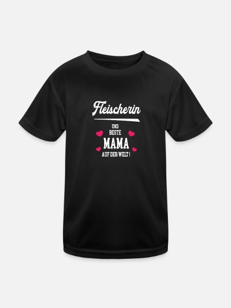 Fleischerin Beste Mama Muttertag Geburtstag Danke - Kinder Funktions-T-Shirt - Schwarz - Vorne