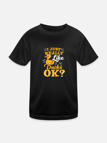 Canards Amoureux des canards Vraiment comme les canards Idée cadeau - T-shirt sport Enfant - noir - Devant