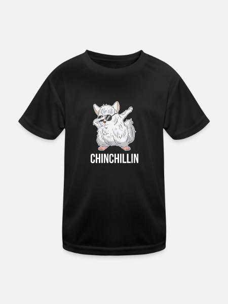 Tupfen Chinchillas Chinchillin Nagetier Geschenk - Kinder Funktions-T-Shirt - Schwarz - Vorne