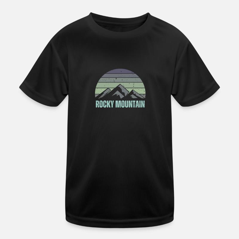 Rocky Mountain - Kinder Funktions-T-Shirt - Schwarz