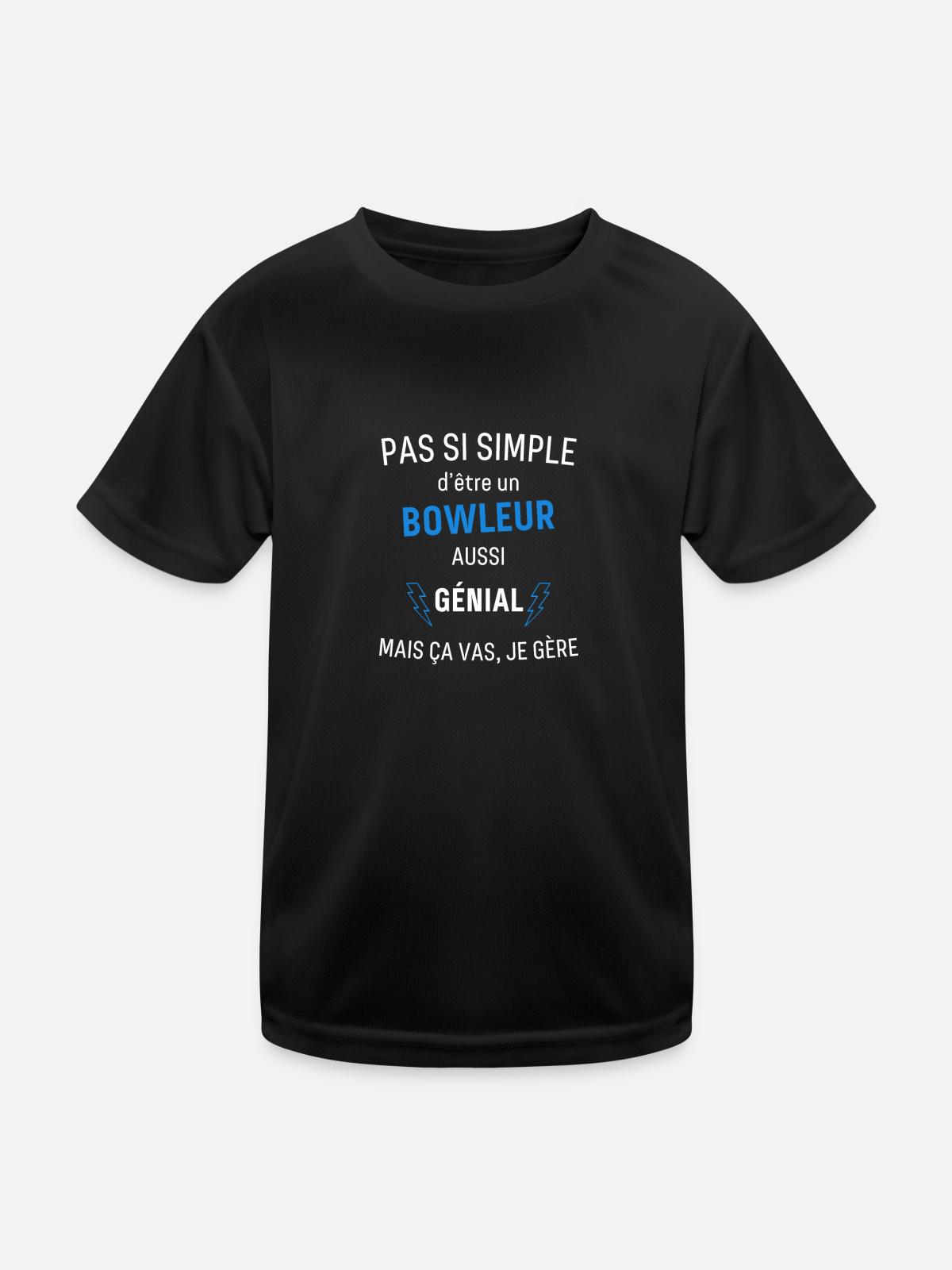 Awesome Bowleur - Kids Functional T-Shirt - black - Front