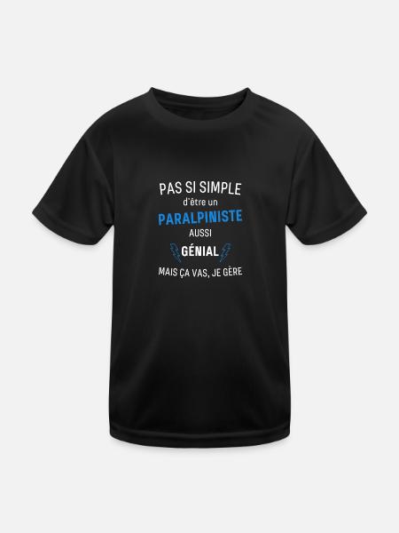 Paralpiniste Génial - T-shirt sport Enfant - noir - Devant