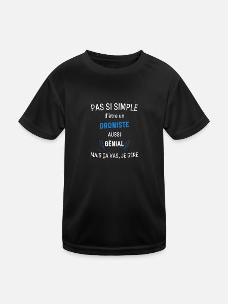 Awesome Dron Player - Kids Functional T-Shirt - black - Front