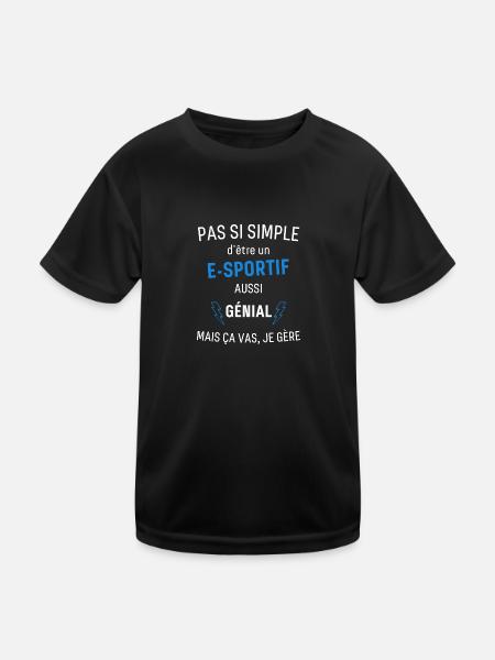E Sportif Génial - T-shirt sport Enfant - noir - Devant